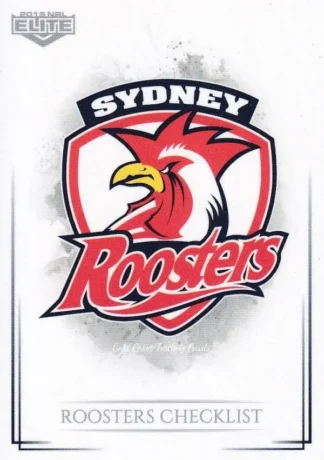 2019 NRL Elite Common Card - Base 118 Logo Checklist Sydney Roosters