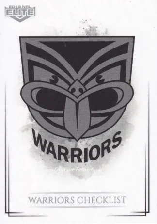 2019 NRL Elite Common Card - Base 127 Logo Checklist Warriors