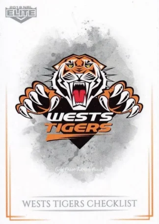 2019 NRL Elite Common Card - Base 136 Logo Checklist Wests Tigers