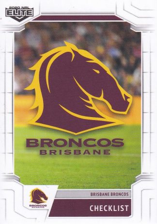 2020 NRL Elite Common Card - Base 001 Logo Checklist Brisbane Broncos