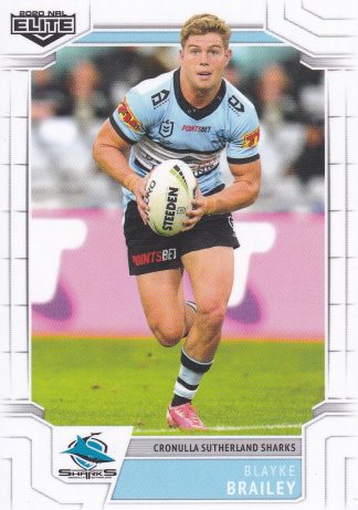 2020 NRL Elite Common Card - Base 029 Blayke Brailey Cronulla Sharks
