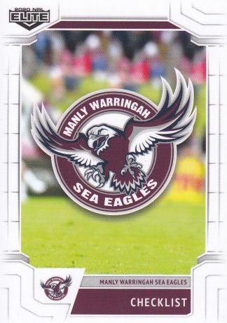 2020 NRL Elite Common Card - Base 046 Logo Checklist Manly Sea Eagles