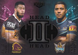 2020 NRL Elite Case Card - HH08 Payne Haas vs Moeaki Fotuaika
