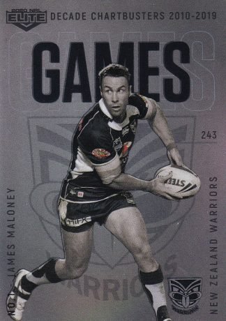 2020 NRL Elite Decade Chartbusters - DC16 James Maloney Warriors