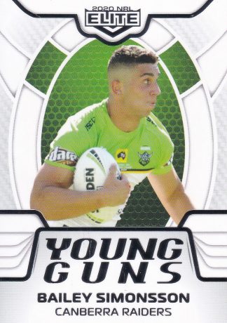 2020 NRL Elite Young Guns White - YG04 Bailey Simonsson Canberra Raiders