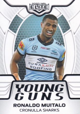 2020 NRL Elite Young Guns White - YG08 Ronaldo Muitalo Cronulla Sharks