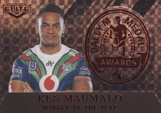 2020 NRL Elite Dally M Award Parallel - DMP03 Ken Maumalo Warriors