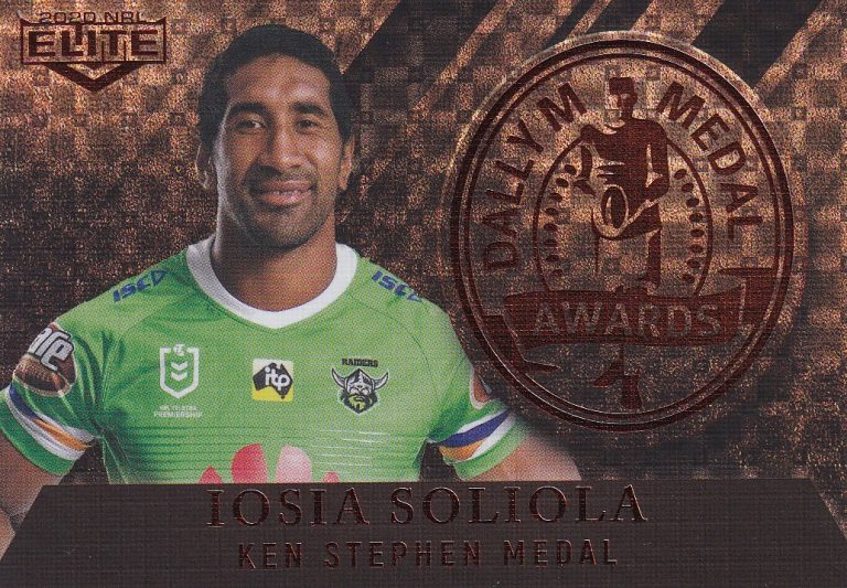 2020 NRL Elite Dally M Award Parallel - DMP18 Iosia Soliola Canberra Raiders