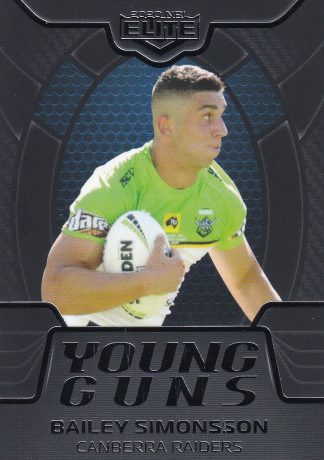 2020 NRL Elite Young Guns Black - YGB02 Bailey Simonsson Canberra Raiders