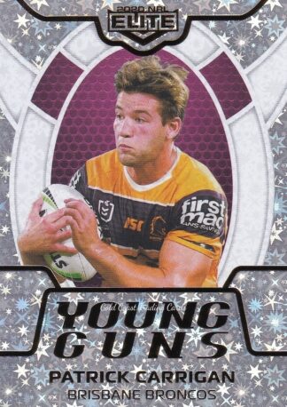 2020 NRL Elite Young Guns Parallel - YGP01 Patrick Carrigan Brisbane Broncos