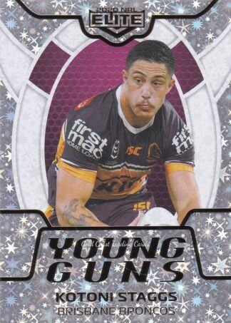 2020 NRL Elite Young Guns Parallel - YGP02 Kotoni Staggs Brisbane Broncos