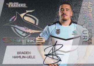 2020 NRL Traders Authentics Signature Series - AS04 Braden Hamlin-Uele Cronulla Sharks