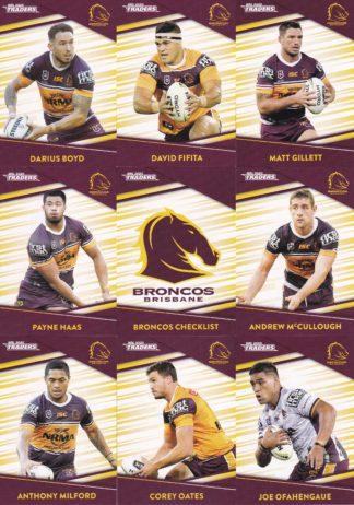 2020 NRL Traders Base Team Set - Brisbane Broncos