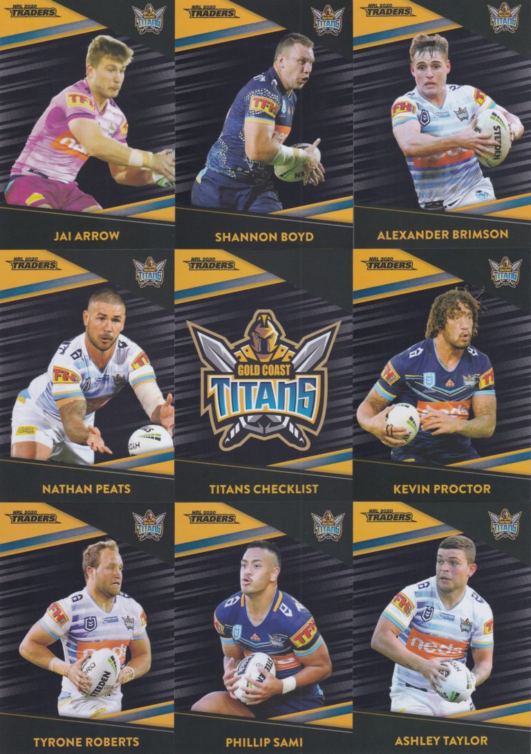 2020 NRL Traders Platinum Parallel Team Set - Gold Coast Titans