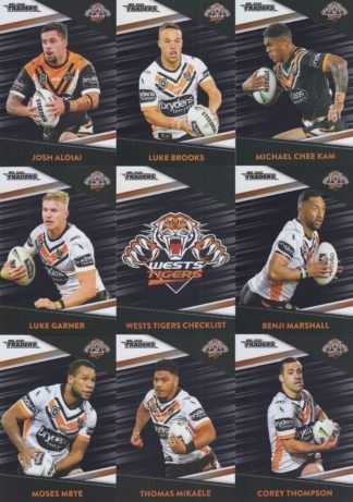 2020 NRL Traders Platinum Parallel Team Set - Wests Tigers