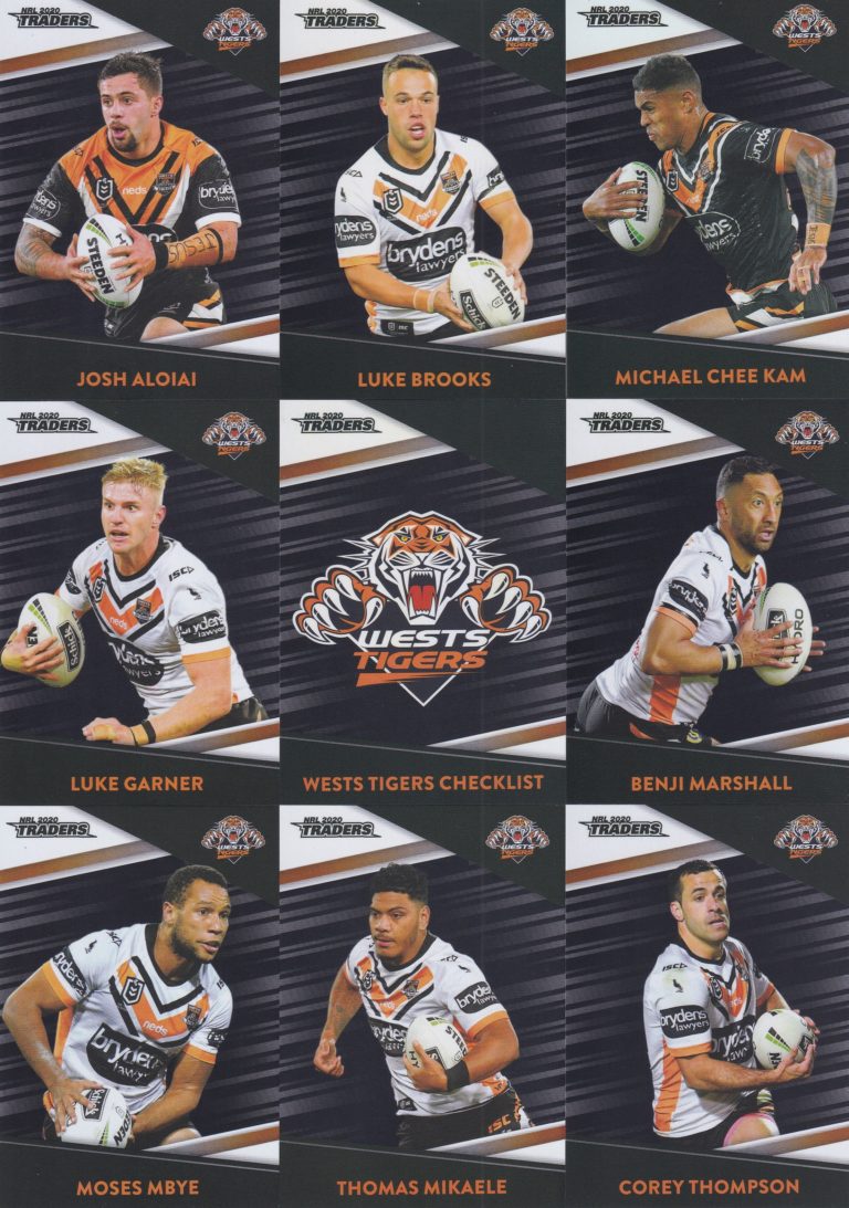 2020 NRL Traders Platinum Parallel Team Set - Wests Tigers