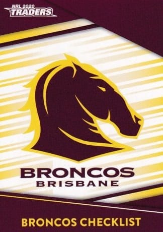 2020 NRL Traders Common Card - Base 001 Checklist Brisbane Broncos