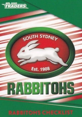 2020 NRL Traders Common Card - Base 111 Checklist South Sydney Rabbitohs