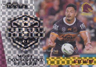 2020 NRL Traders Club Hero Parallel - CHP02 Alex Glenn Brisbane Broncos
