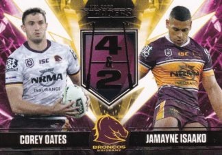 2020 NRL Traders Four & Two - FT1 Corey Oates & Jamayne Isaako Brisbane Broncos