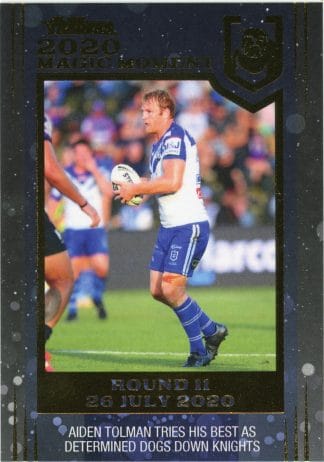 2020 NRL Traders Magic Moment - GPP03 Aiden Tolman Canterbury Bulldogs