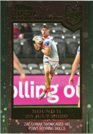 2020 NRL Traders Magic Moment - GPP13 Zac Lomax St George Dragons