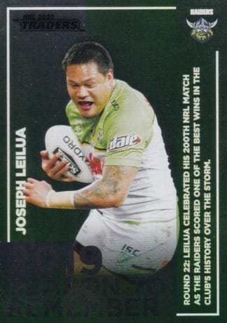 2020 NRL Traders Season To Remember - SR06 Joseph Leilua Canberra Raiders