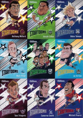 2020 NRL Traders Startoon Acetate Set - Full Set Of 18 Cards