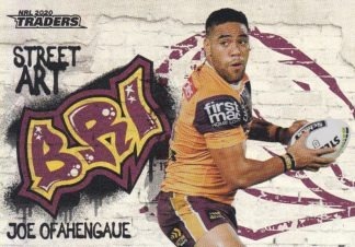 2020 NRL Traders Street Art - SA01 Joe Ofahengaue Brisbane Broncos