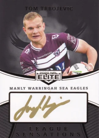 2020 NRL Elite League Sensations Signature Black - LSB06 Tom Trbojevic Manly Sea Eagles