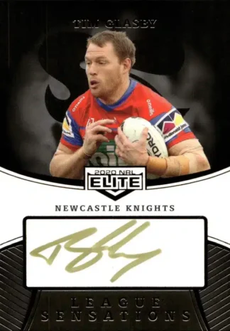 2020 NRL Elite League Sensations Signature Black - LSB08 Tim Glasby Newcastle Knights