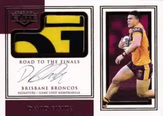 2020 NRL Elite Road To Finals Patch Signature - RFS03 David Fifita Brisbane Broncos