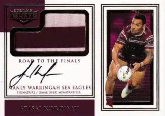 2020 NRL Elite Road To Finals Patch Signature - RFS05 Apisai Koroisau Manly Sea Eagles