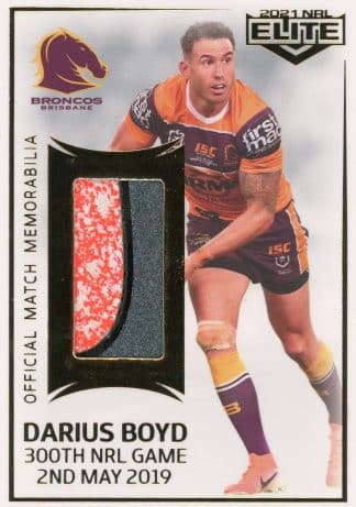 2021 NRL Elite Boot Patch - MBP01 Darius Boyd