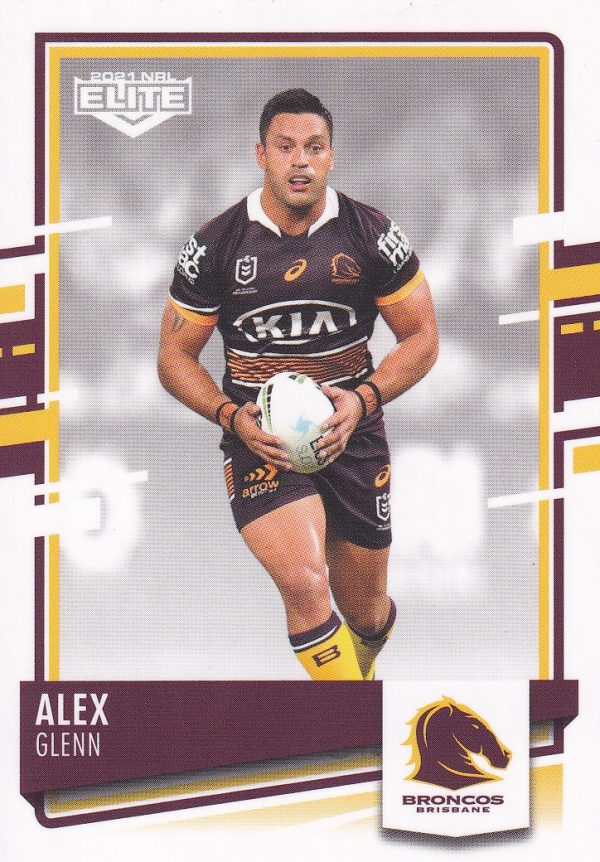 2021 NRL Elite Common Card - Base 006 Alex Glenn Brisbane Broncos