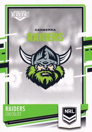 2021 NRL Elite Common Card - Base 010 Canberra Raiders Checklist