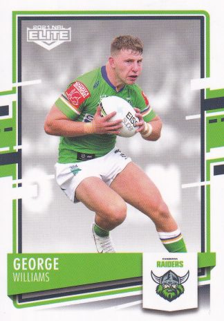2021 NRL Elite Common Card - Base 017 George Williams Canberra Raiders