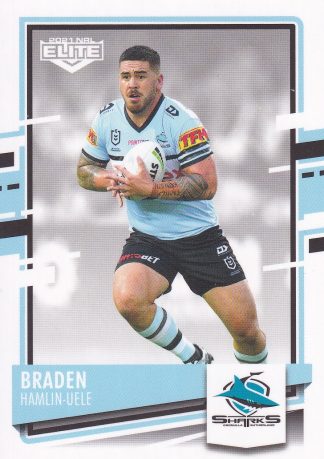 2021 NRL Elite Common Card - Base 032 Braden Hamlin-Uele Cronulla Sharks