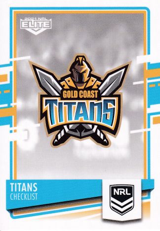 2021 NRL Elite Common Card - Base 037 Gold Coast Titans Checklist