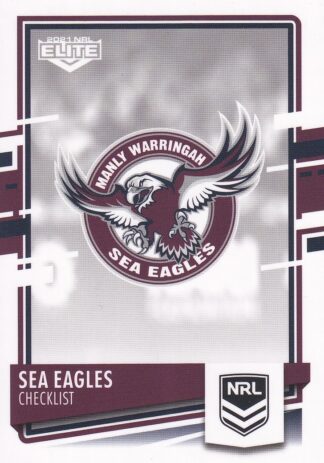2021 NRL Elite Common Card - Base 046 Manly Warringah Sea Eagles Checklist