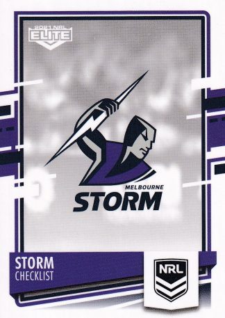 2021 NRL Elite Common Card - Base 055 Melbourne Storm Checklist
