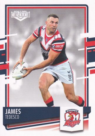 2021 NRL Elite Common Card - Base 124 James Tedesco Sydney Roosters