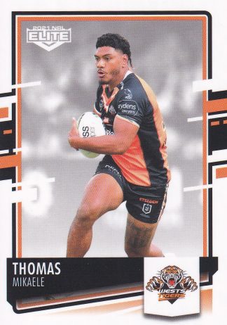 2021 NRL Elite Common Card - Base 140 Thomas Mikaele Wests Tigers