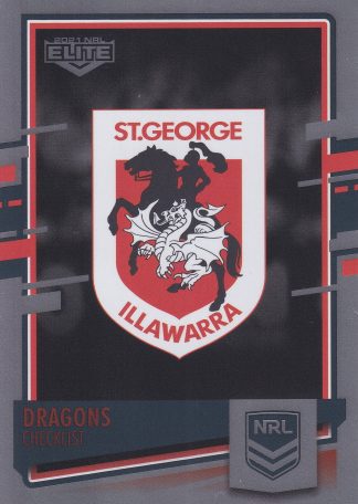 2021 NRL Elite Silver Specials - SS109 St George Illawarra Dragons Checklist