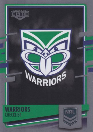2021 NRL Elite Silver Specials - SS127 Warriors Checklist