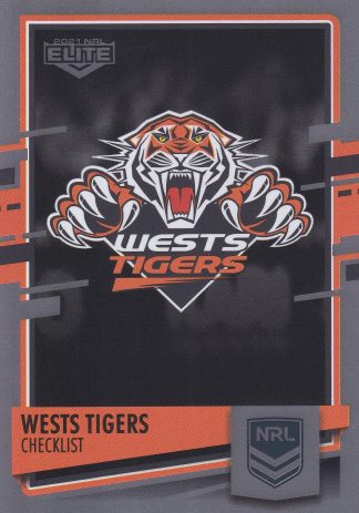 2021 NRL Elite Silver Specials - SS136 Wests Tigers Checklist