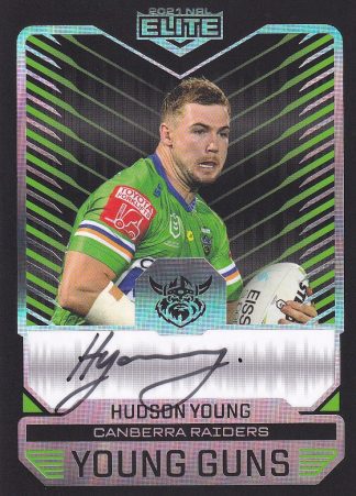 2021 NRL Elite Young Guns Signature - YGB02 Hudson Young Canberra Raiders
