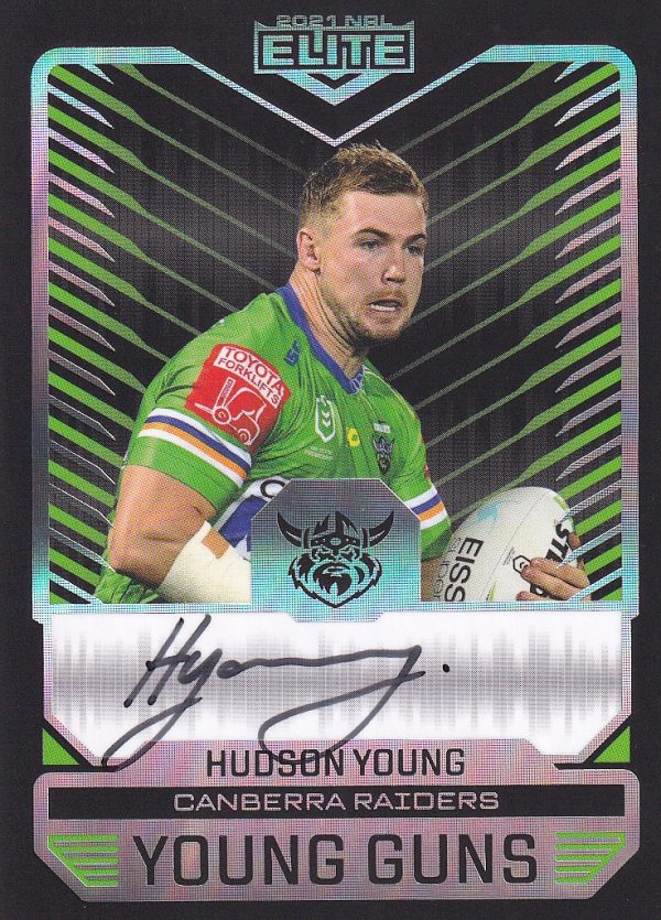 2021 NRL Elite Young Guns Signature - YGB02 Hudson Young Canberra Raiders