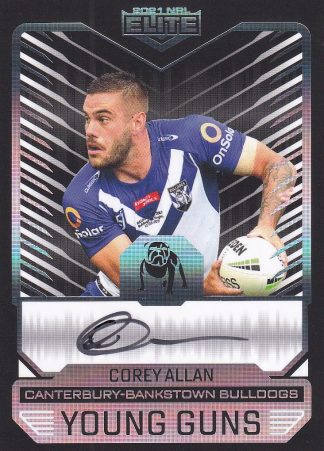 2021 NRL Elite Young Guns Signature - YGB03 Corey Allan Canterbury Bulldogs