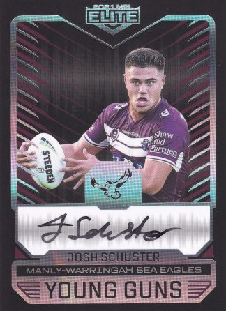 2021 NRL Elite Young Guns Signature - YGB06 Josh Schuster Manly Sea Eagles
